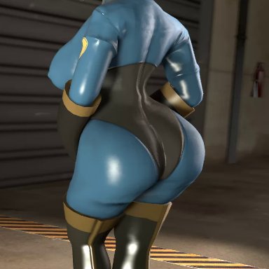 3d, animated, ass, ass shake, big breasts, bodysuit, boots, breasts, corset, female, fempyro, gloves, huge ass, pyro, rule 63