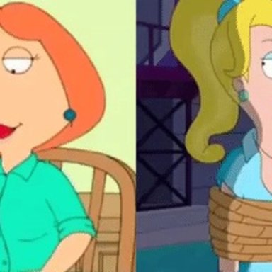 american dad, animated, big breasts, blonde hair, breast expansion, breasts, family guy, francine smith, lois griffin, milf, red hair