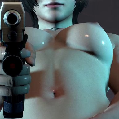 3d, ada wong, animated, areolae, breasts, dickgirl, erection, esk, forced, futanari, intersex, looking at viewer, nipples, no sound, penis