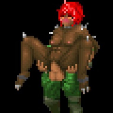 animated, ass grab, big breasts, big penis, blush, blushing, dark skin, doom, doomguy, duo, female, grabbing ass, hdoom, hdoomguy, human