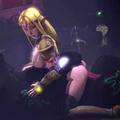 3d, a link between worlds, ambrosine92, animal genitalia, animated, areolae, big breasts, blonde hair, breasts, canine, canine penis, erection, female, hyrule warriors, large breasts