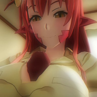 1boy, 1girl, 3d, animated, female, human, interspecies, male, miia (monster musume), monster girl, monster musume no iru nichijou, paizuri, paizuri under clothes, pallidsfm, penis