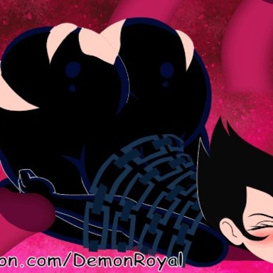 animated, ashi, black hair, blush, chains, daughters of aku, demonroyal, female, gigantic ass, jiggle, samurai jack, solo