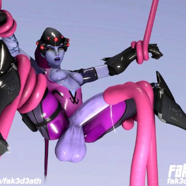 3d, animated, areolae, balls, big penis, breasts, dickgirl, erection, fak3d3ath, futanari, huge balls, huge cock, intersex, nipples, overwatch