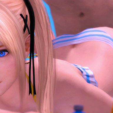 3d, animated, blonde hair, blue eyes, dead or alive, female, fluffy pokemon, from behind, male, marie rose, sex, sound, source filmmaker, straight, webm