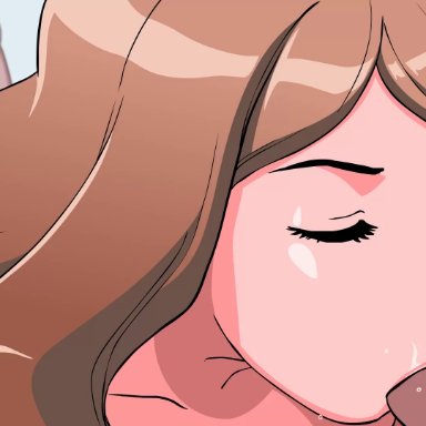 animated, blowbang, brown hair, fellatio, female, long hair, male, no sound, oral, penis, tagme, tammy (tekuho), tekuho, webm