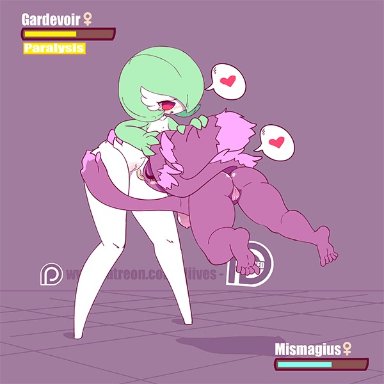 18, 2017, animated, anthro, anus, ass, battle, breasts, diives, duo, female, gardevoir, invalid tag, licking, mature
