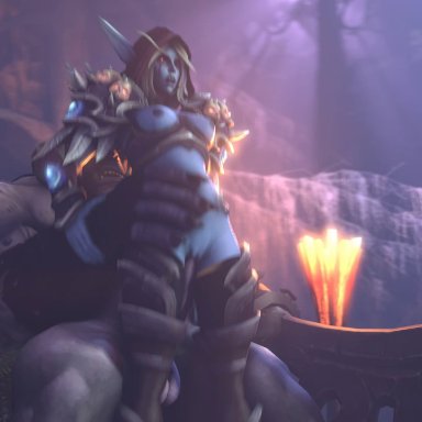 animated, female, male, no sound, orc, sfmfuntime, straight, sylvanas windrunner, tagme, undead, webm, world of warcraft