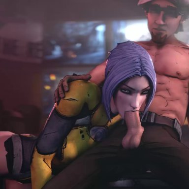 3d, animated, borderlands, borderlands 2, erection, fellatio, female, male, maya, maya (borderlands), no sound, oral, penis, source filmmaker, spoks