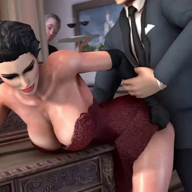 1boy, 1girl, 2017, 3d, absurdres, animated, balls, batesz, batman (series), big breasts, black hair, breasts, catwoman, dc, dc comics