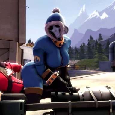 3d, animated, cowgirl position, female, male, penetration, pyro, scout, scrungusbungus, sex, sound, straight, tagme, team fortress 2, webm