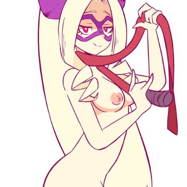 :d, animated, ass, ass shake, bangs, breasts, diives, domino mask, drill hair, female, half-closed eyes, horns, long hair, looking at viewer, mask