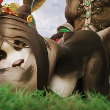 3d, animated, anthro, blender, breasts, colonelyobo, female, from behind, furry, male, pandaren, sex, sound, straight, webm