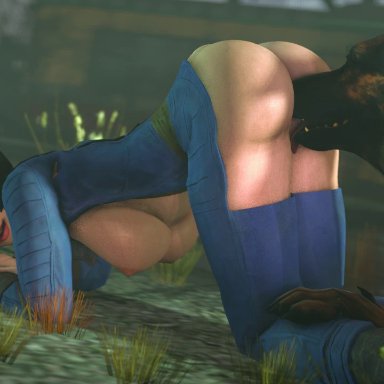 all fours, animated, bioshock, bioshock infinite, cunnilingus, elizabeth, fallout, fallout 3, female, male, srdarko001, straight, webm, zoo, zoophilia