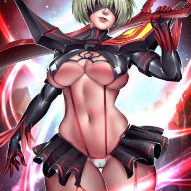 big breasts, bokuman, breasts, cameltoe, cleavage, cosplay, female, female only, garter belt, kill la kill, large breasts, matoi ryuuko, matoi ryuuko (cosplay), nier, nier: automata