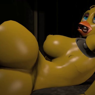 3d, animated, animatronic, chica (fnaf), five nights at freddy's, lockjawsfm, webm