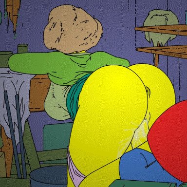 animated, anus, bart simpson, bent over, big ass, bodynn, edna krabappel, indoors, sex, the simpsons, vaginal penetration