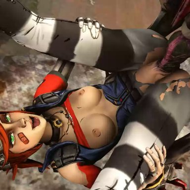 3d, ahe gao, animal genitalia, animated, areolae, blush, borderlands, borderlands 2, bouncing breasts, breasts, canine, canine penis, erection, female, gaige