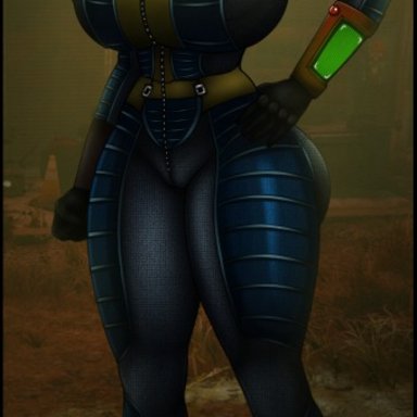 cydlock, fallout, fallout 4, hand on hip, huge breasts, nora