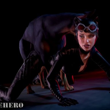 3d, animated, arnoldthehero, batman, batman (series), bestiality, catwoman, comics, dc, dog, short hair, source filmmaker, tagme, vaginal, webm