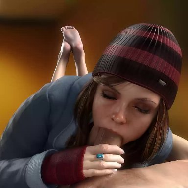 3d, ashley (until dawn), barefoot, blender, erection, feet, fellatio, female, male, no sound, oral, penis, pewposterous, soles, straight