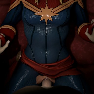 3d, animated, captain marvel, carol danvers, cfnm, female, holding hands, male, marvel, missionary, no sound, penis, pov, pussy, sex