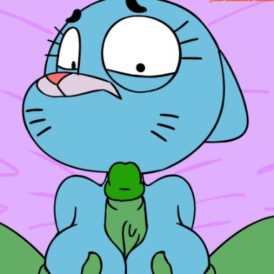 2017, animated, anon, anthro, blue fur, breasts, cartoon network, cum, cum on face, digital media (artwork), duo, erection, feline, female, forced