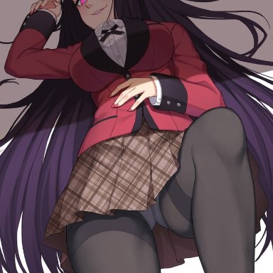 ass, black hair, huge breasts, jabami yumeko, kakegurui, school uniform, tagme, thick thighs, tujinglin92