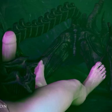 1boy, 1girl, 2018, 3d, absurdres, alien, alien (franchise), all fours, animated, black body, cum, cumshot, duo, ejaculation, erection