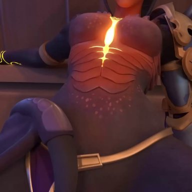 3d, alternate costume, animated, breasts, cleavage, dragon symmetra, erection, female, male, no sound, overwatch, penetration, penis, pussy, raxastake