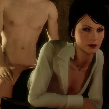 3d, animated, breasts, cleavage, female, from behind, hazard3000, hitman, hitman absolution, layla stockton, looking at viewer, male, no sound, sex, source filmmaker