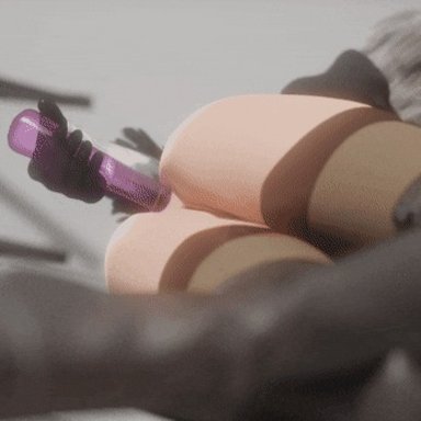 3d, anal, anal masturbation, android, animated, ass, black hairband, boots, closed, dildo, female, masturbation, nier, nier (series), nier: automata