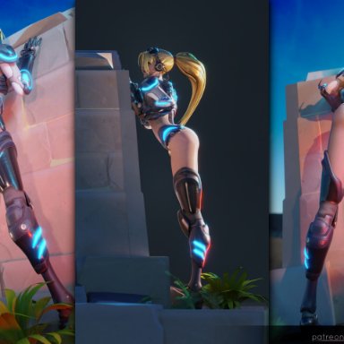 3d, alternate costume, ass, blender, blizzard entertainment, blonde hair, female, female only, heroes of the storm, meltrib, nova (starcraft), nova widowmaker, overwatch, panties, solo