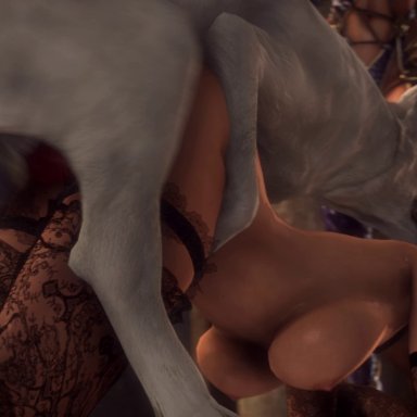 3d, animated, breasts, canine, dog, female, final fantasy, final fantasy x, growl, growling, human, interspecies, isabella valentine, lulu (final fantasy), male