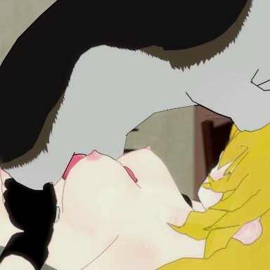 3d, animated, breasts, canine, devilscry, female, hair, long hair, male, nipples, no sound, nude, paizuri, penis, rooster teeth