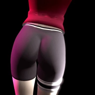 3d, animated, ass shake, crankybluey, gloves, naruto, pink shirt, sakura haruno, simple background, source filmmaker, spandex