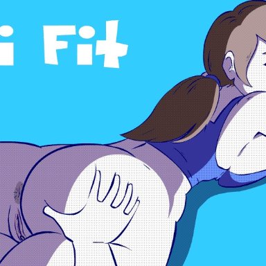 animated, anus, ass, ass grab, breasts, cleavage, female, pussy, scruffmuhgruff, wii fit, wii fit trainer