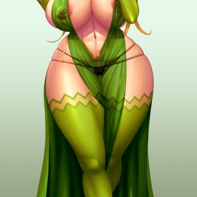 elf, huge breasts, lumiere, raidouzero, wide hips