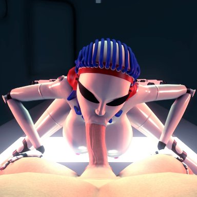 1boy, 1girl, 2018, 3d, andrea 3000, android, animated, ass, bent over, big breasts, breasts, deepthroat, doppelganger, duo, erection