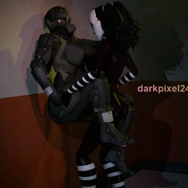 3d, animated, crossover, dark image, darkpixel24, fetish, five nights at freddy's, futa, futa on female, futa with female, futadom, futanari, haven trooper, metal gear solid, puppet (fnaf)