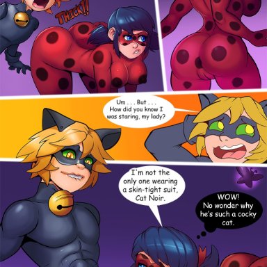 cat noir, erection under clothes, huge cock, ladybug, markydaysaid, miraculous ladybug