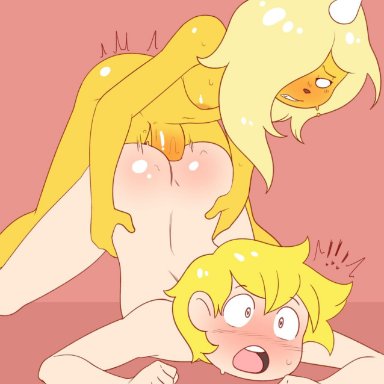 !, adventure time, all fours, anal, anal sex, anthro, areola, ass, balls, blush, breasts, bronwyn, canine, cartoon network, dezz