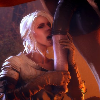 3d, absurdres, animal genitalia, balls, ciri, female, highres, horse, horsecock, huge cock, khornflakesfm, licking, male, open mouth, penis