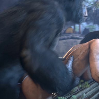 3d, anal, animated, dismaysfm, gorilla, lara croft, lerico213, sound, source filmmaker, tomb raider, webm