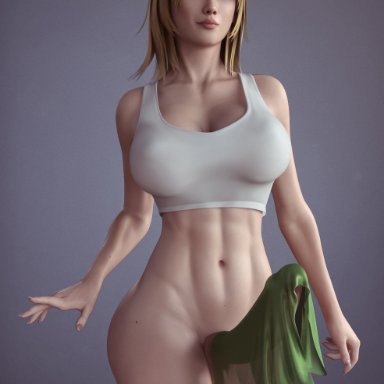 3d, abs, absurdres, balls, big breasts, big penis, bottomless, breasts, cleavage, dead or alive, dickgirl, erection, futa only, futanari, highres