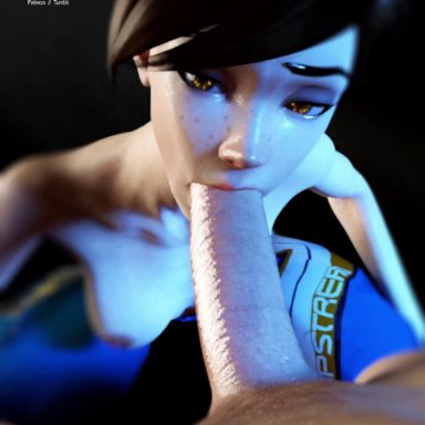3d, animated, breasts, female, male, oral, overwatch, pewposterous, sound, tracer, webm