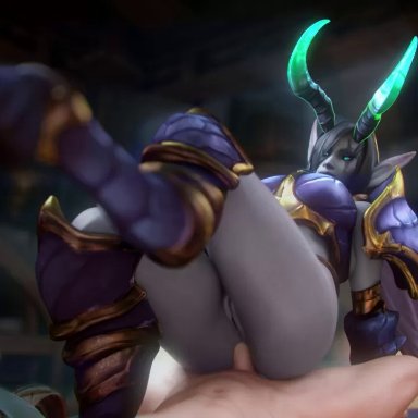 3d, anal, anal sex, animated, breasts, dreadlord jaina, female, fpsblyck, horns, male, sound, webm, world of warcraft