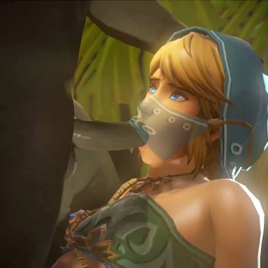 2boys, 3d, androgynous, animated, breath of the wild, erection, fellatio, femboy, fugtrup, ganondorf, gay, gerudo, gerudo link, girly, link