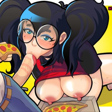 eyeglasses, fellatio, oral, pizza, pizza thot, stevechopz, tips