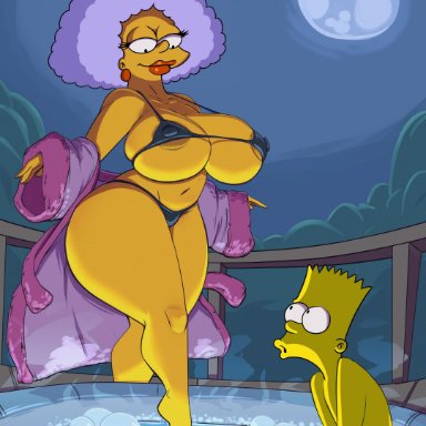 2018, aunt, aunt and nephew, bikini, blonde hair, dat ass, earrings, el bueno de artie, erect nipples, gigantic breasts, hair, hips, hot tub, huge areola, incest